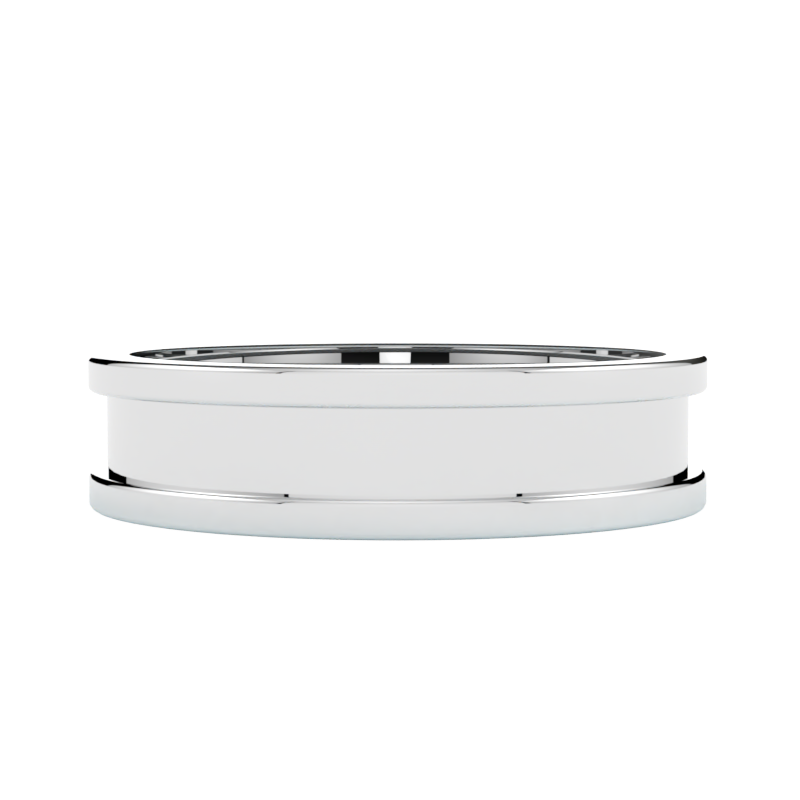 nowoczesna obrączka ślubna z białego złota szerokość 5 mm